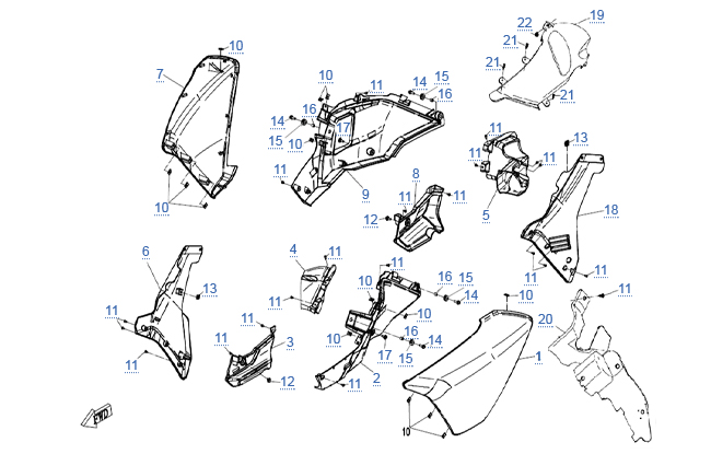 Схема узла: ПЛАСТИКОВЫЕ ДЕТАЛИ 1