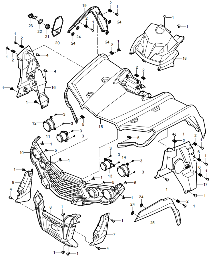 DIAGRAM 2025 AODES FRONT PLASTIC F17