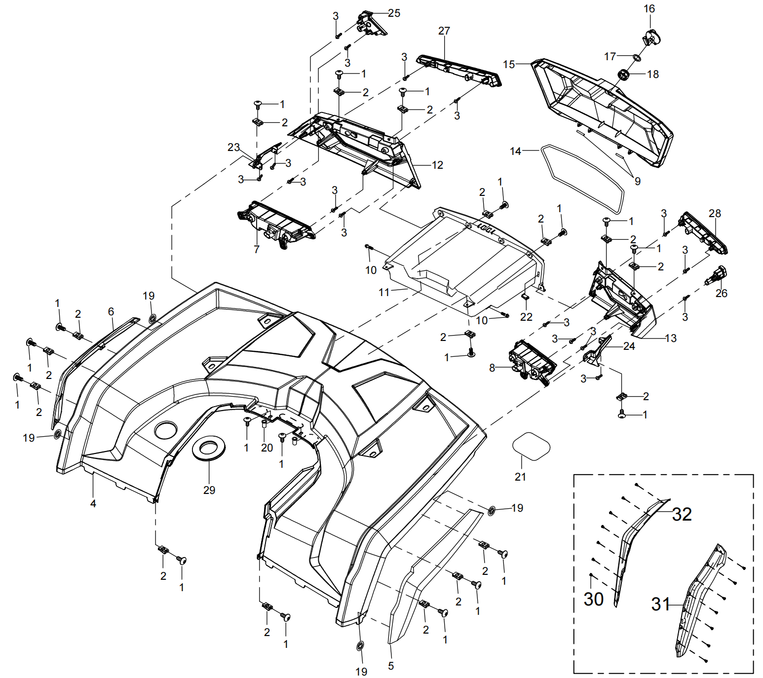 DIAGRAM 2026 AODES  REAR PLASTIC F20