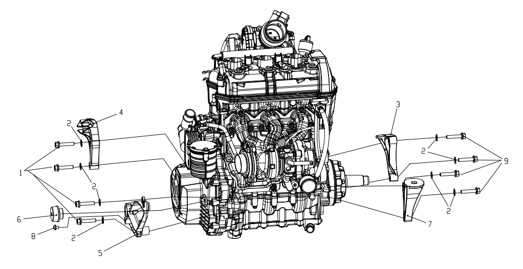 Подвеска двигателя — AODES Snowcross 900T SWT SC · 2027