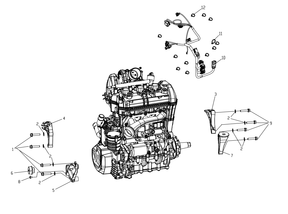 Подвеска двигателя — AODES Snowcross 900N WT · 2027