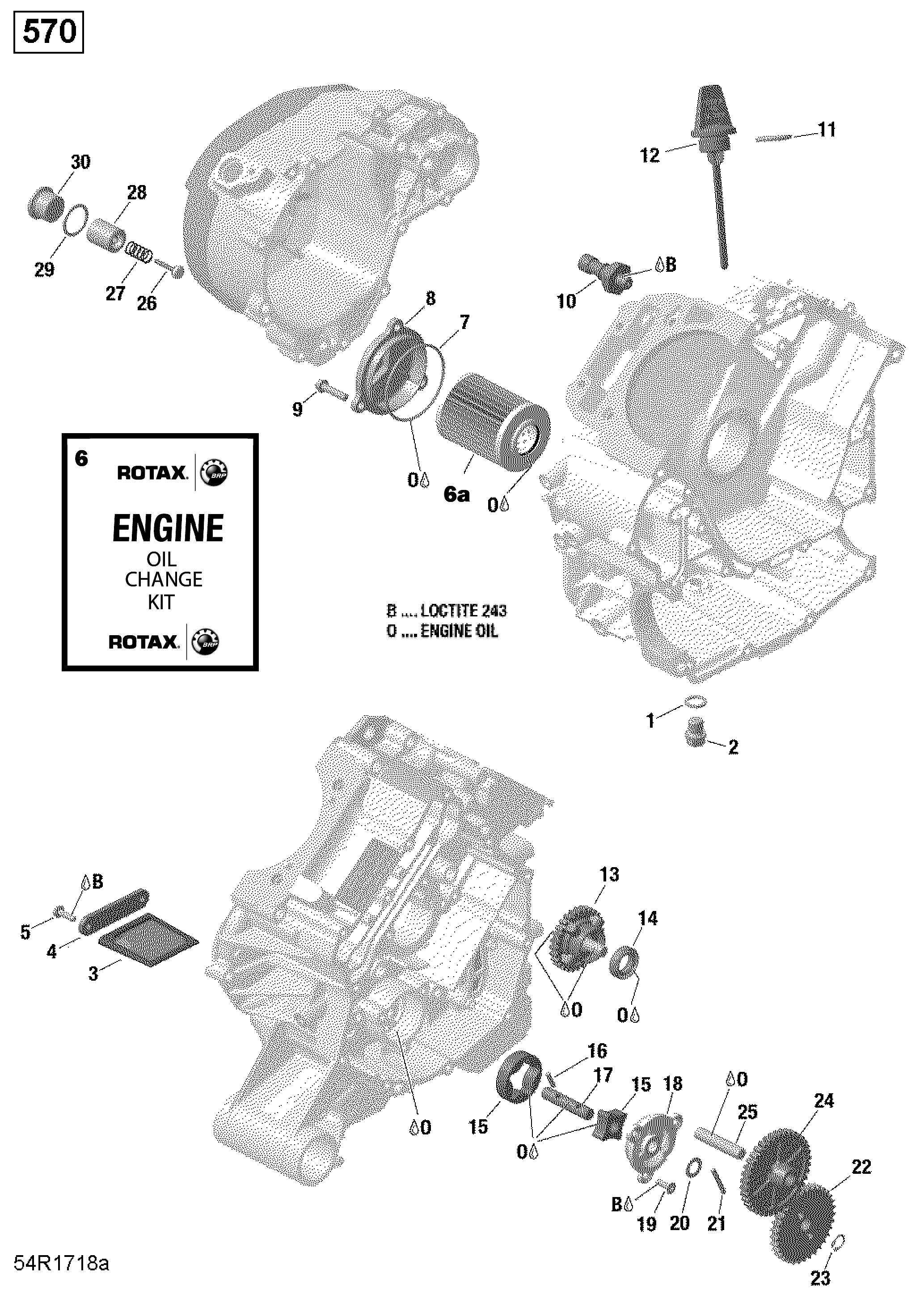 Схема узла: Rotax - Engine Lubrication - 570 EFI