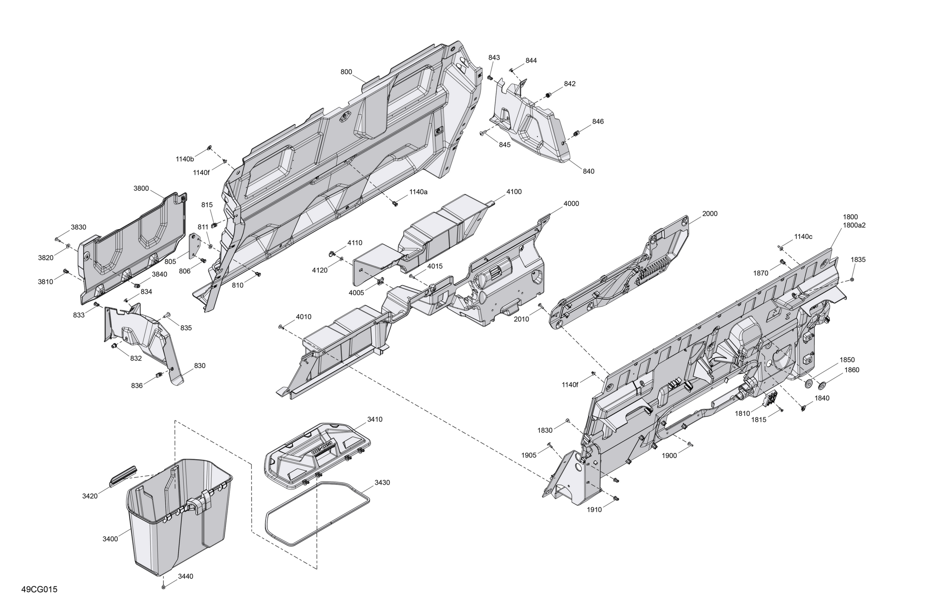 Схема узла: Cab Interior - Back Wall