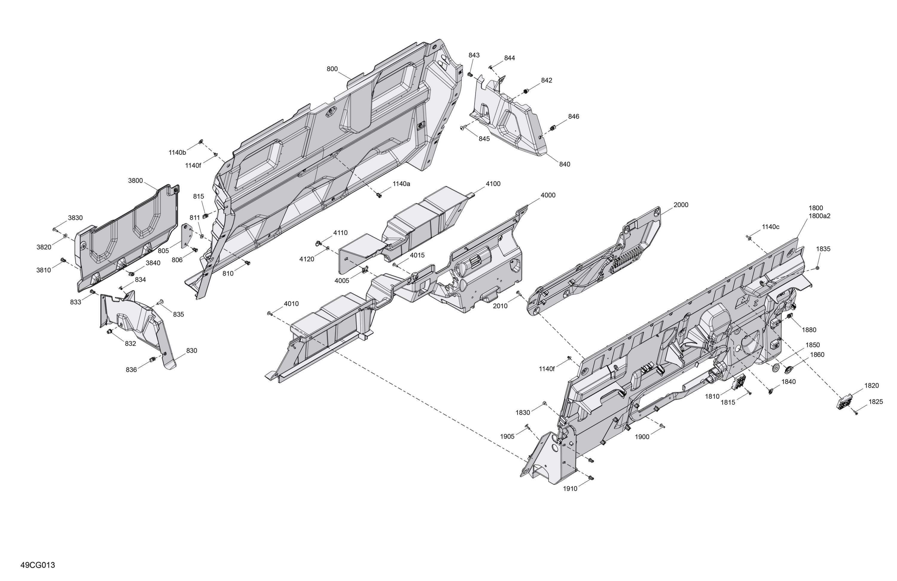 Схема узла: Cab Interior - Back Wall