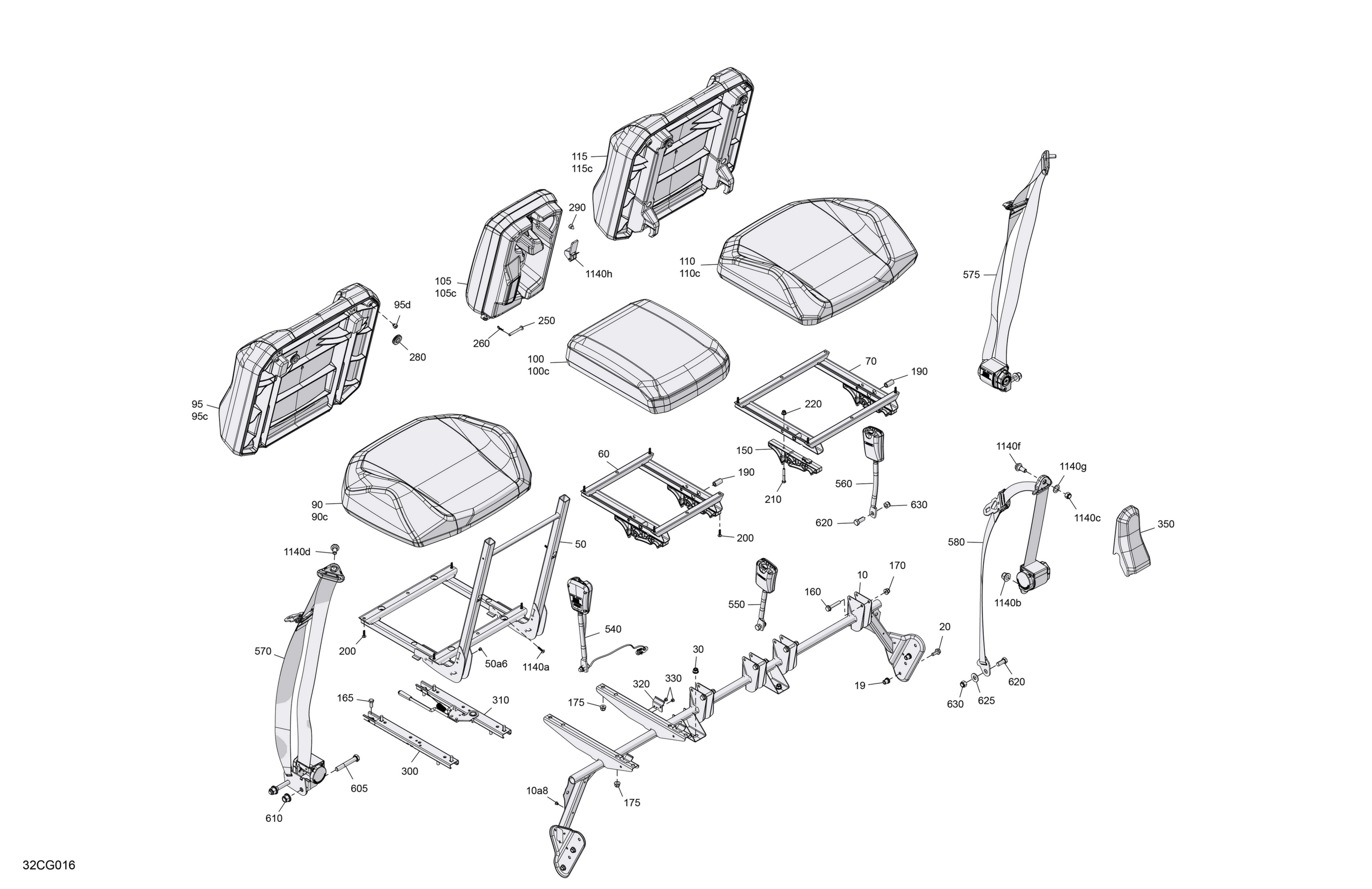Схема узла: Body - Seat - Front Section
