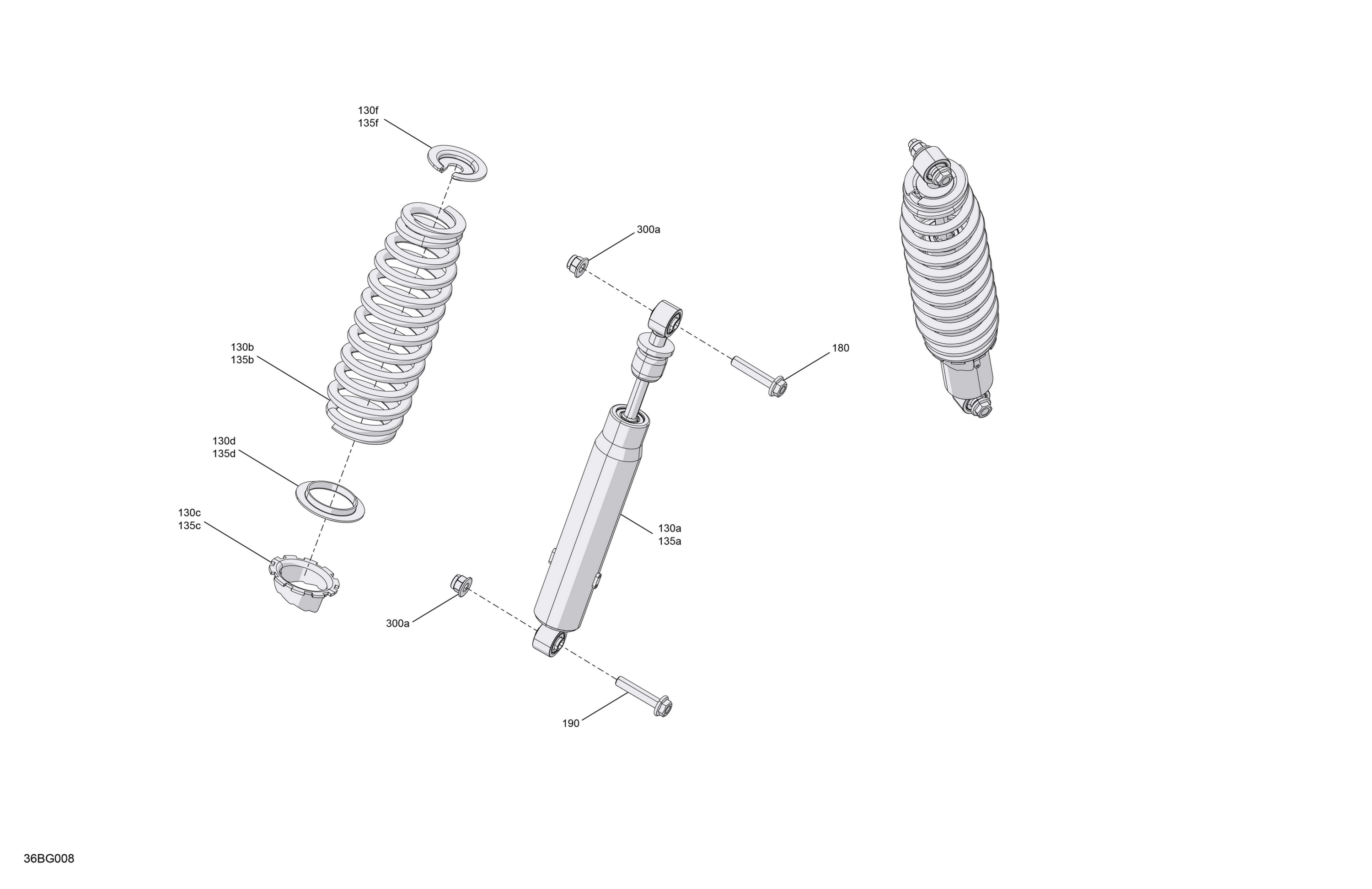 Схема узла: Suspension - Rear Shocks