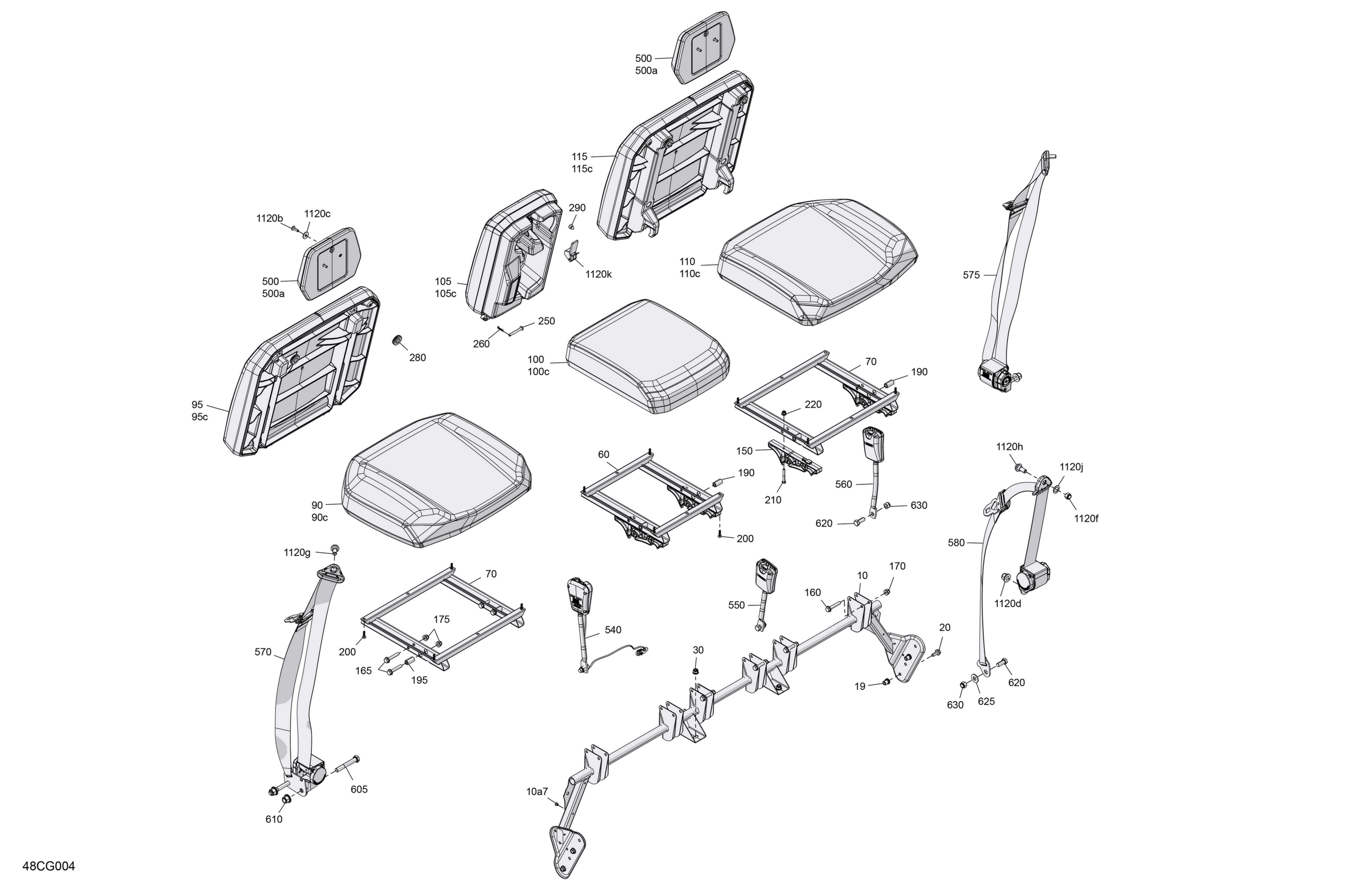 Схема узла: Body - Seat - Rear Section