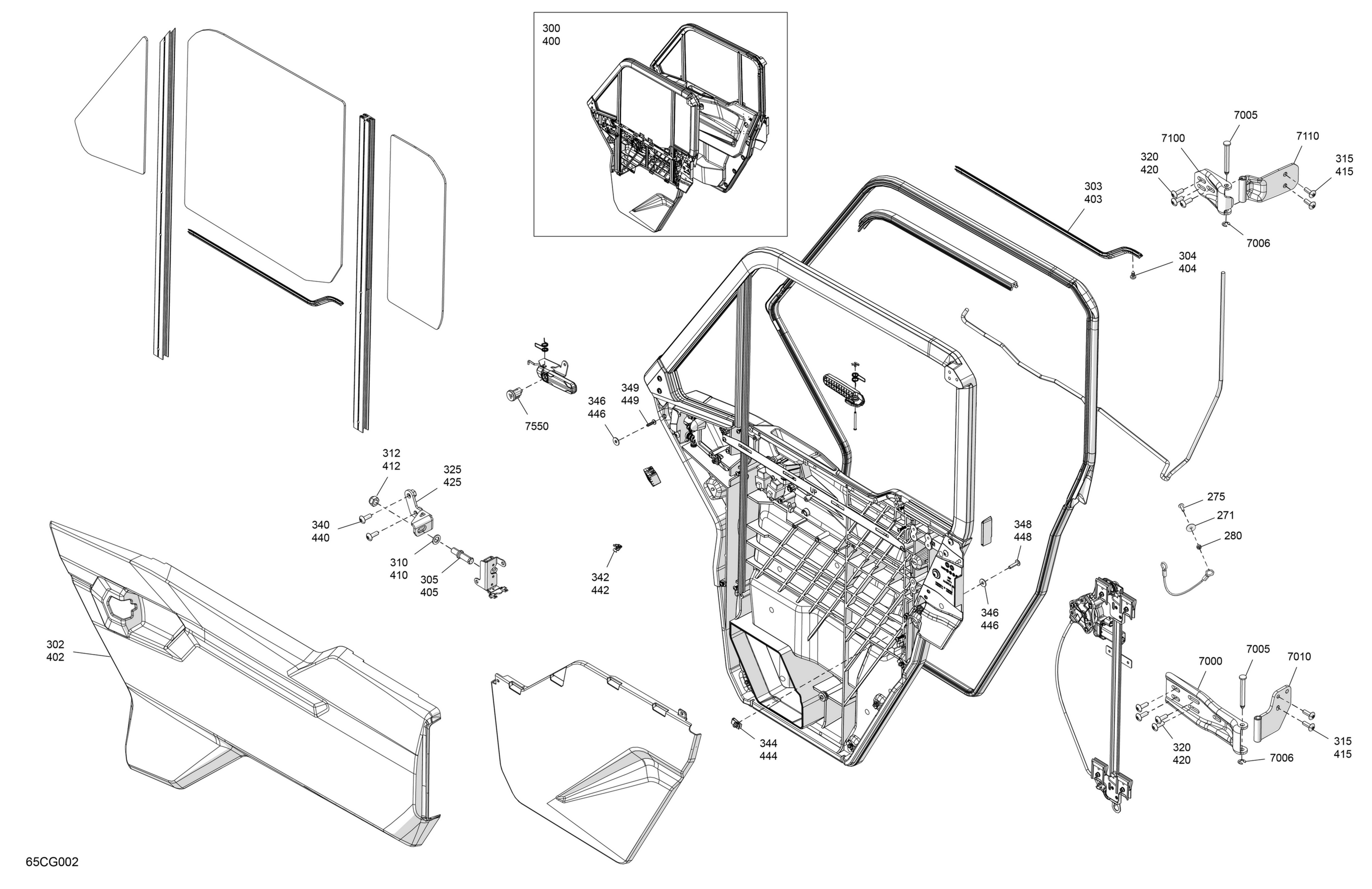 Схема узла: Enclosure Cab - Doors