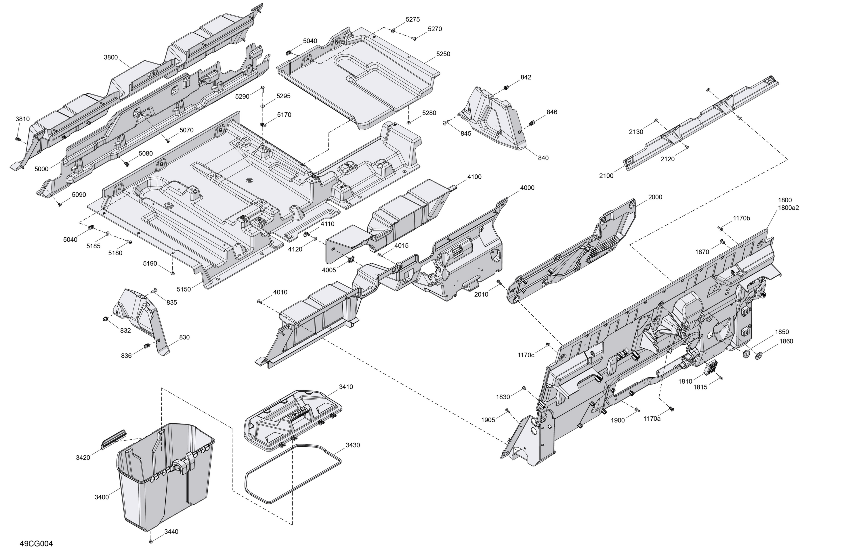 Схема узла: Cab Interior - Back Wall