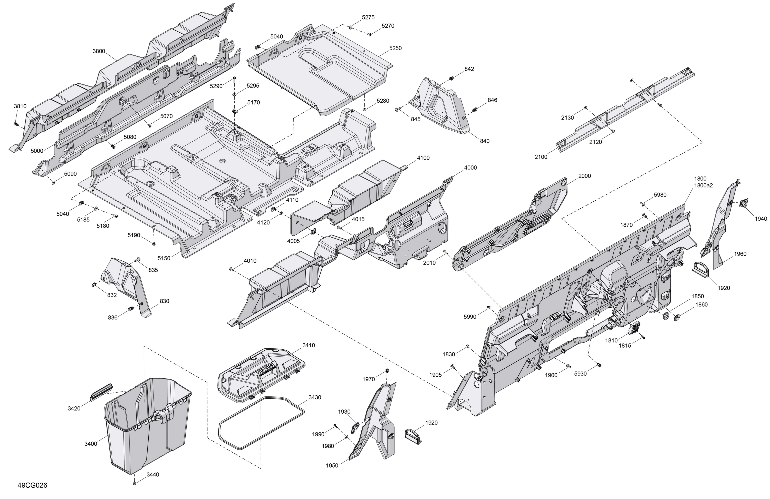 Схема узла: Cab Interior - Back Wall