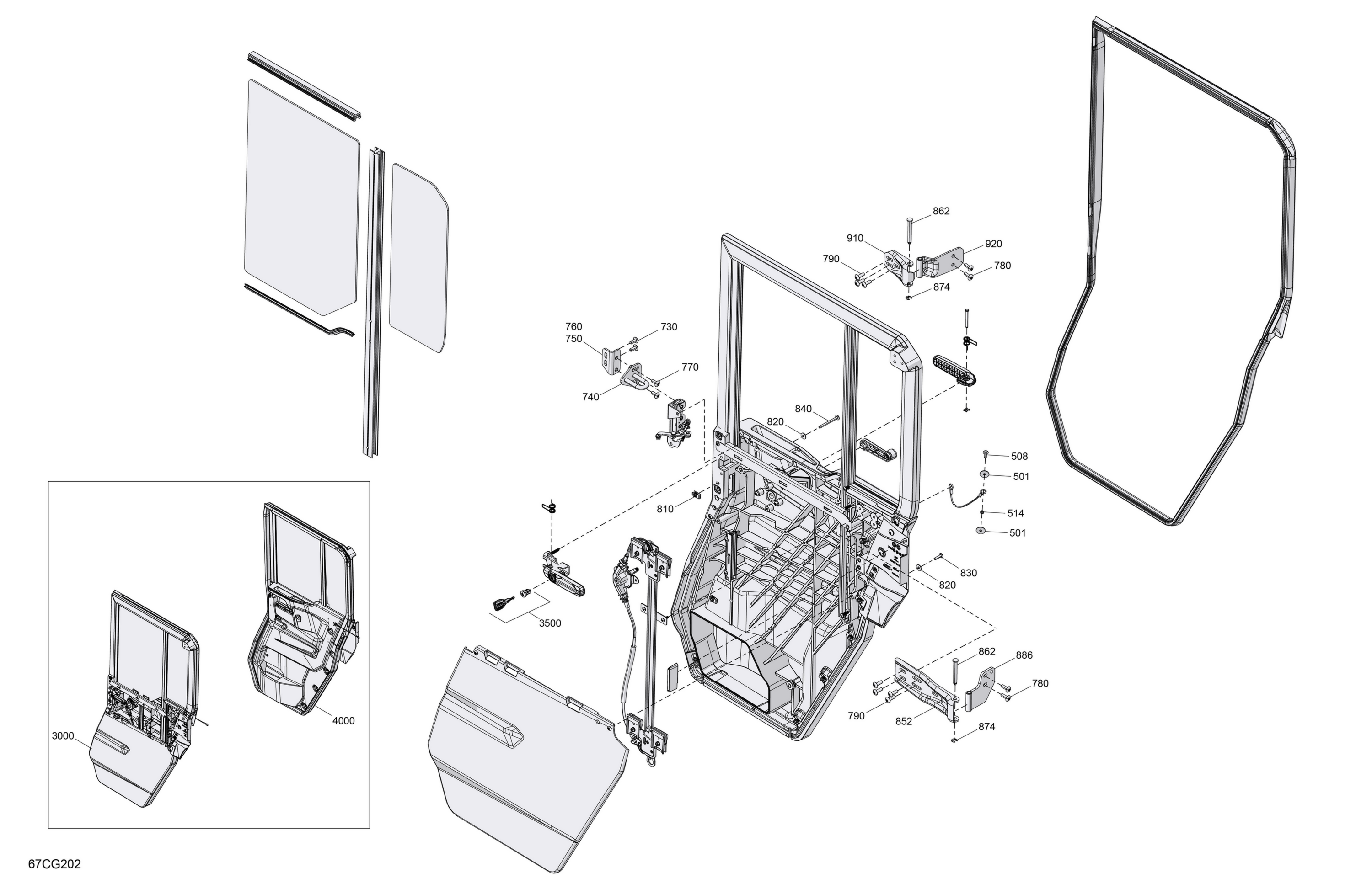 Enclosure Cab - Rear Doors