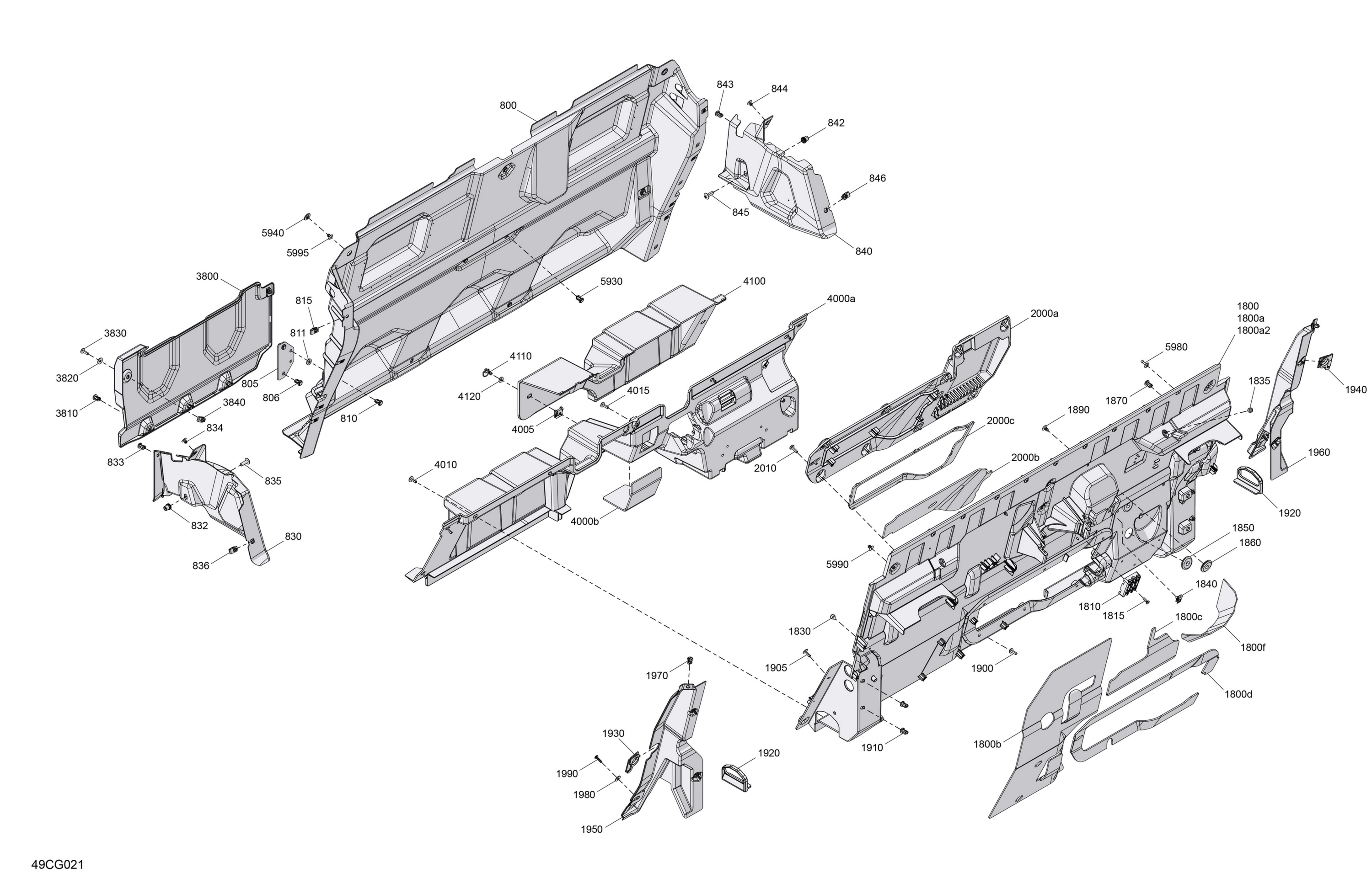 Схема узла: Cab Interior - Back Wall