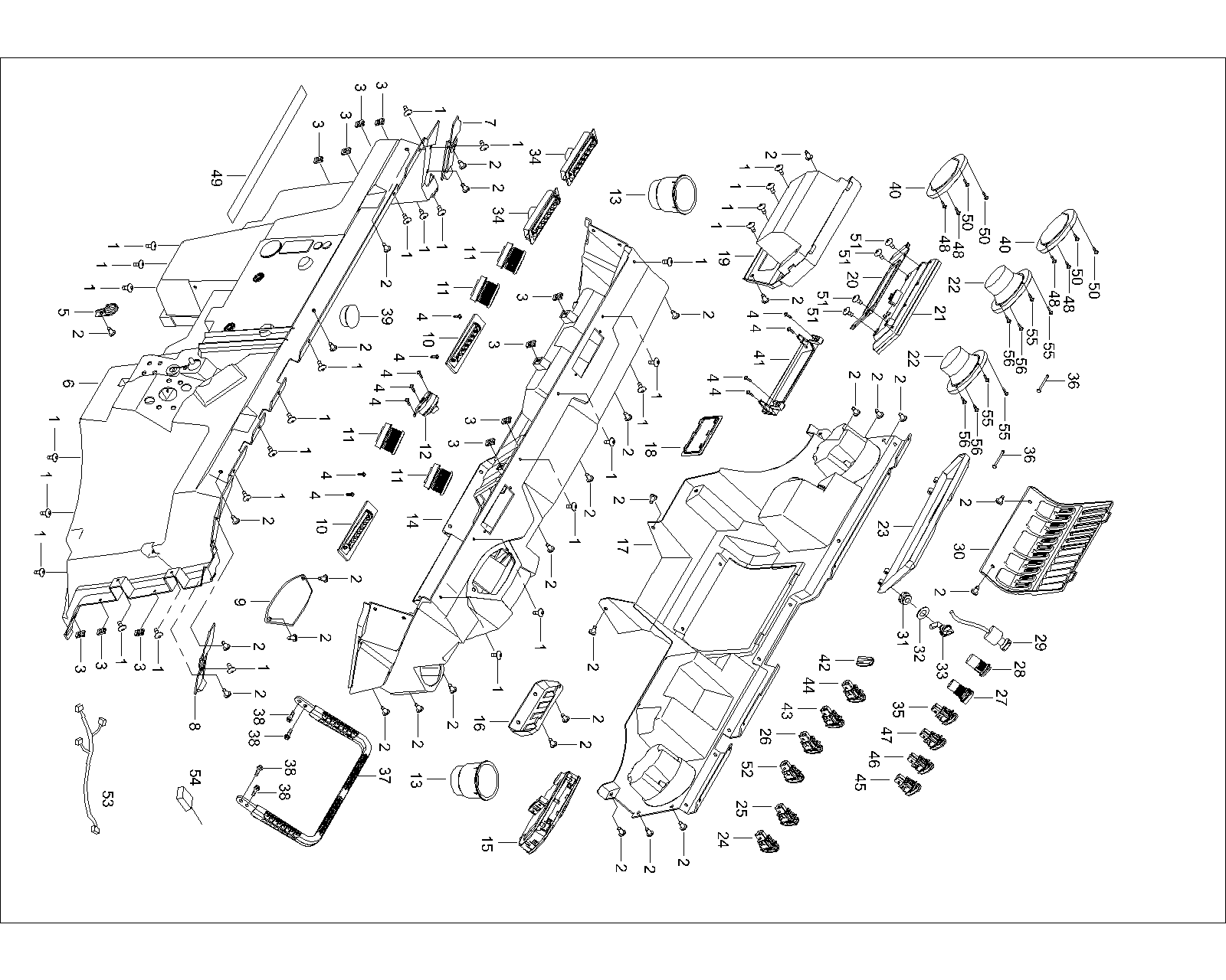 DIAGRAM 2025 AODES DASH BOARD (WITH HVAC OR HV) F18