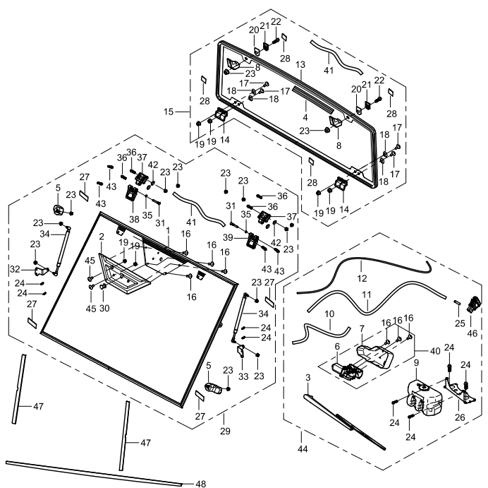 DIAGRAM 2025 AODES FRONT AND REAR WINDOW F31