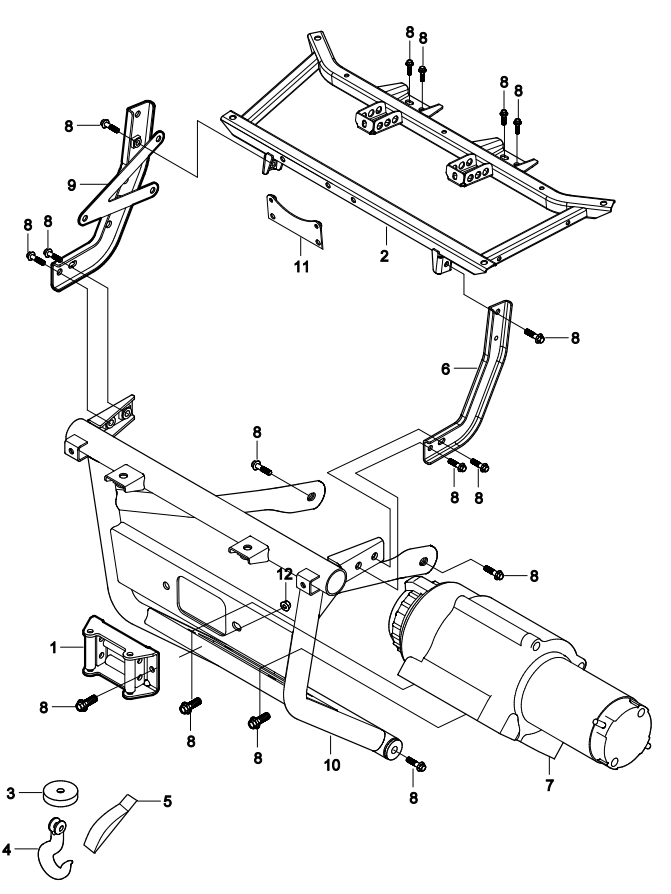 DIAGRAM 2024 AODES FRONT WINCH ASSY (WITH FRONT BUMPER) F23