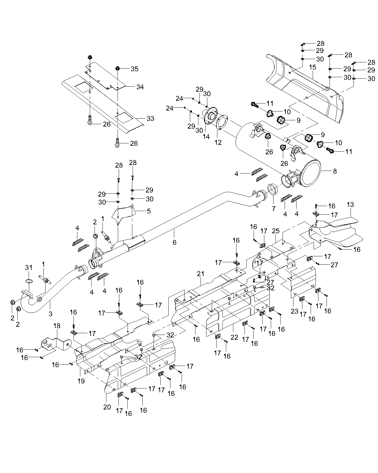 13. Exhaust  system (Double seats vehicle only)