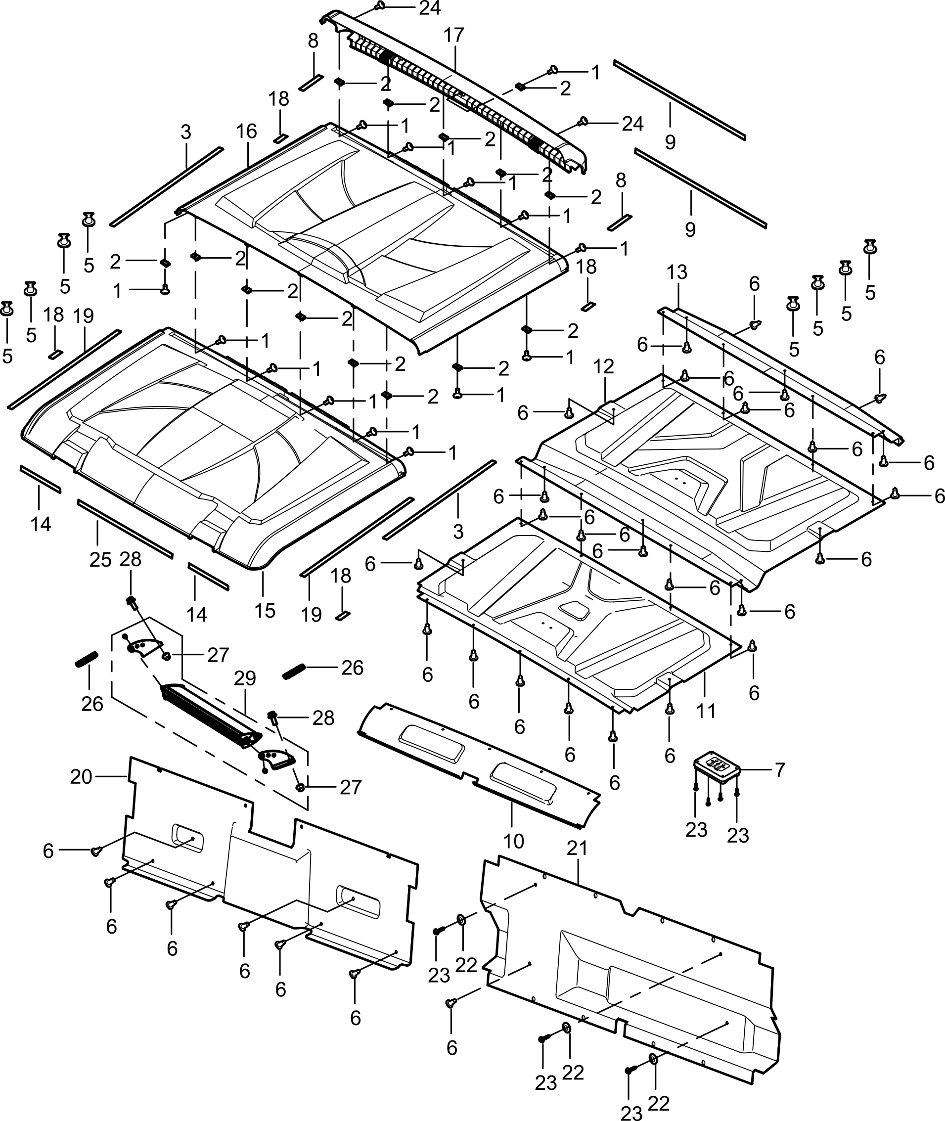 DIAGRAM 2025 AODES ROOF (FOUR DOOR) F12