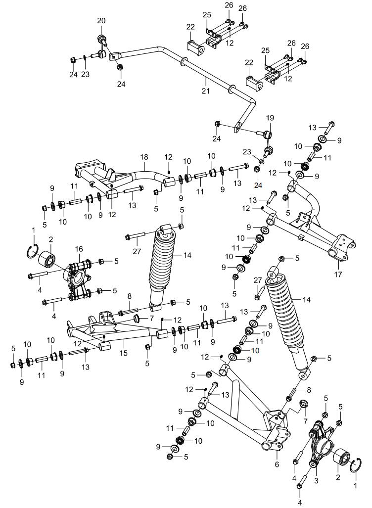 F02. Rear suspension system