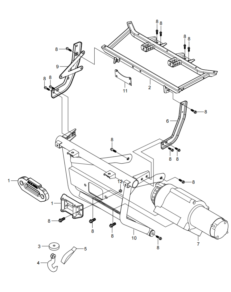 F23.2 FRONT WINCH ASSY (WITH FRONT BUMPER)