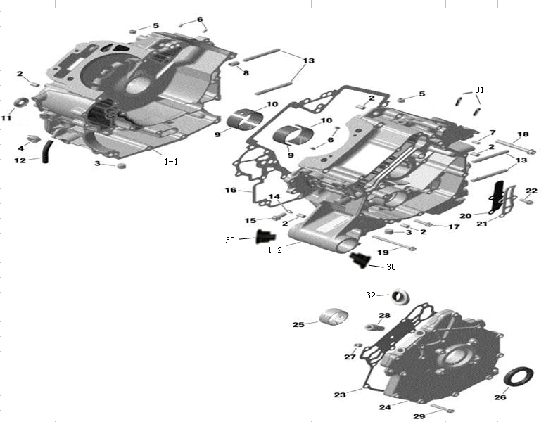 3. Crankcase assembly (X1140103001)
