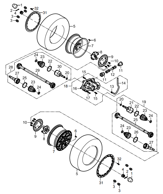 1. Front drive system assembly