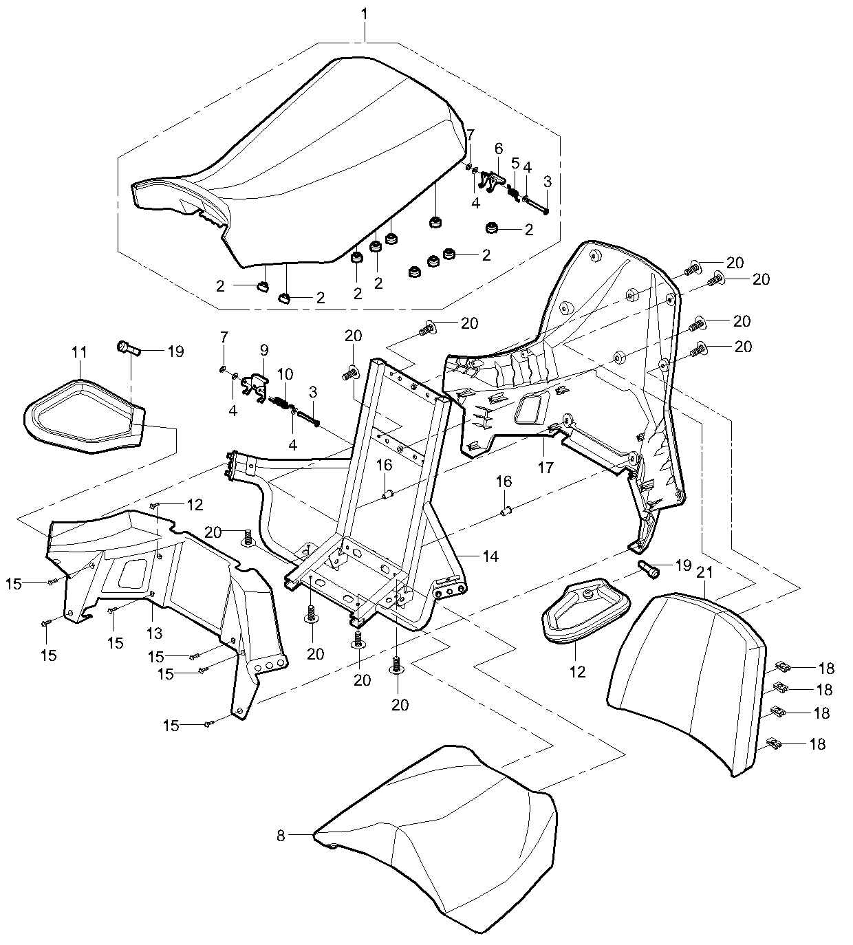 14. Seat (Double seats vehicle only)