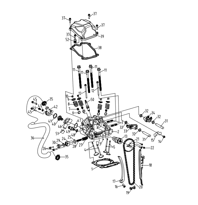 E02. Second cylinder head assy