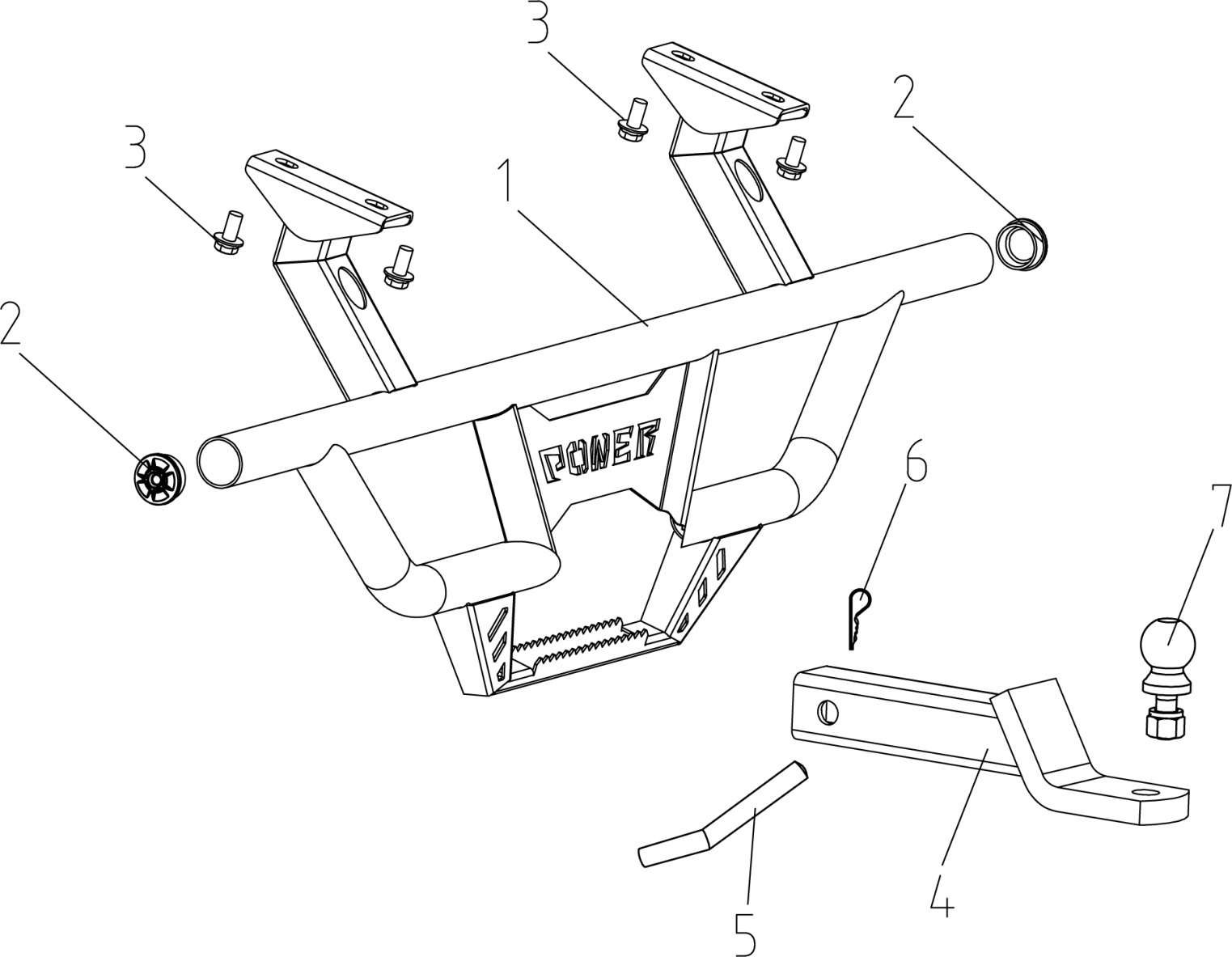 F31. Rear bumper & Trailer arm