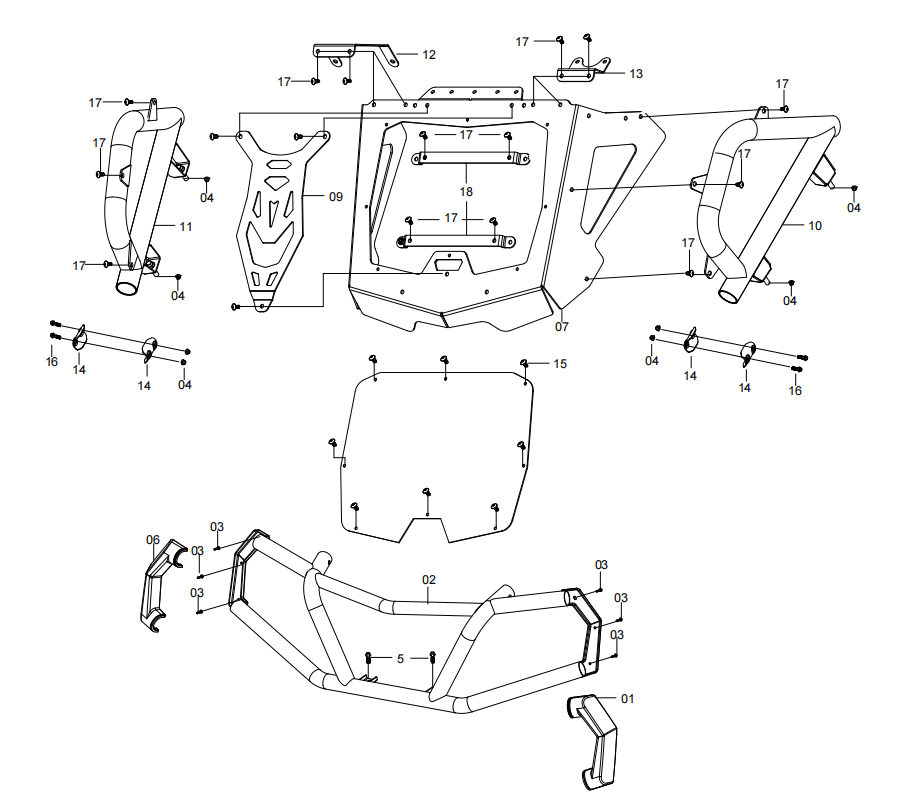 DIAGRAM 2025 AODES  FRONT RACKS&FRONT BUMPER F21