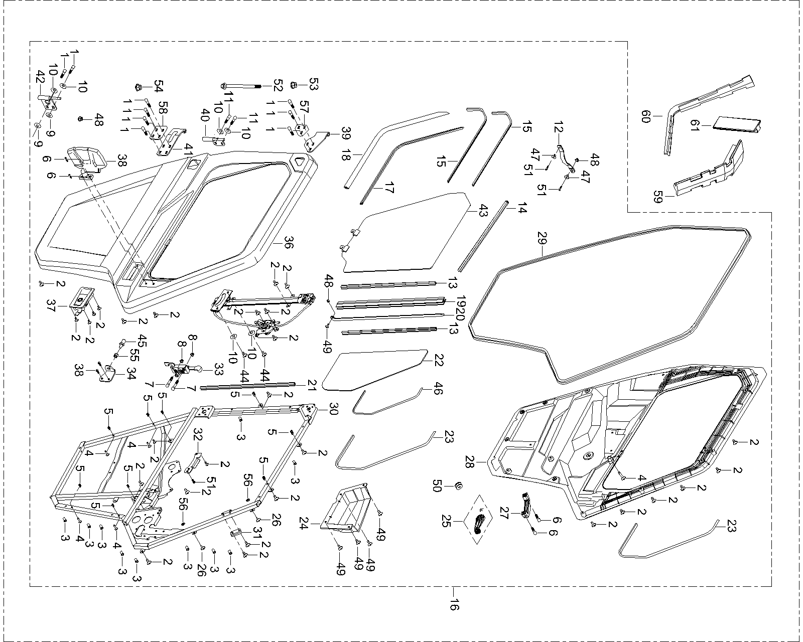 DIAGRAM 2025 AODES FRONT DOOR PASSENGER SIDE  (TWO DOOR) F25-Part 1