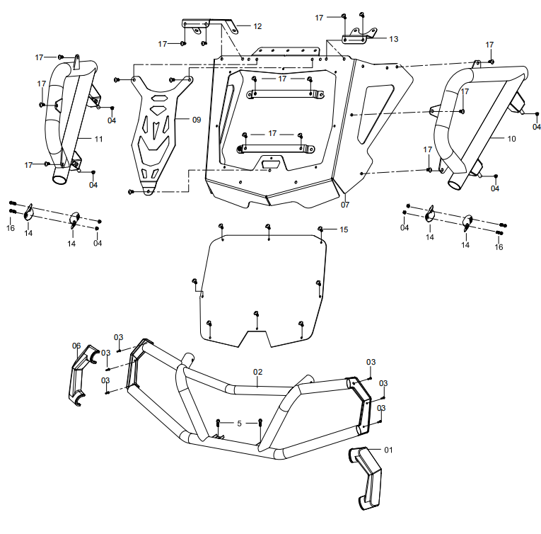 DIAGRAM 2024 AODES  FRONT RACKS&FRONT BUMPER F21