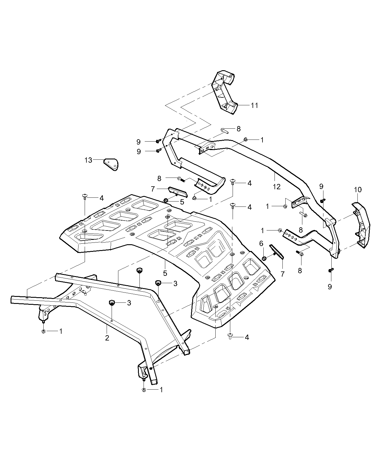 23. Rear storage rack  & rear bumpers（USA Version)