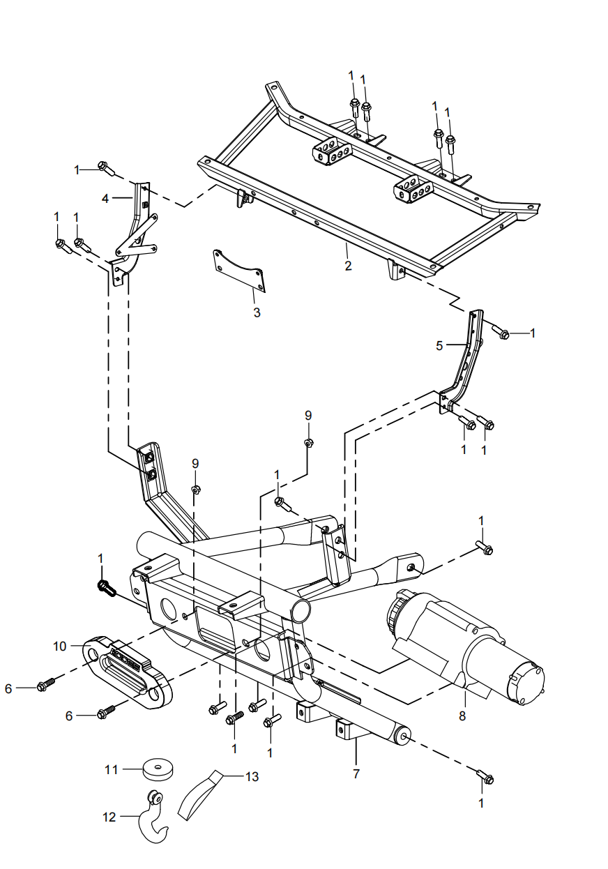 DIAGRAM 2026 AODES FRONT WINCH ASSY (WITH FRONT BUMPER) F23