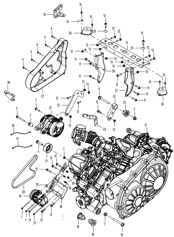 DIAGRAM 2025 AODES ENGINE MOUNTING F25