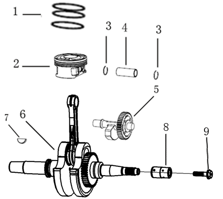 DIAGRAM 2025 AODES CRANKSHAFT/PISTON/BALANCE SHAFT E11
