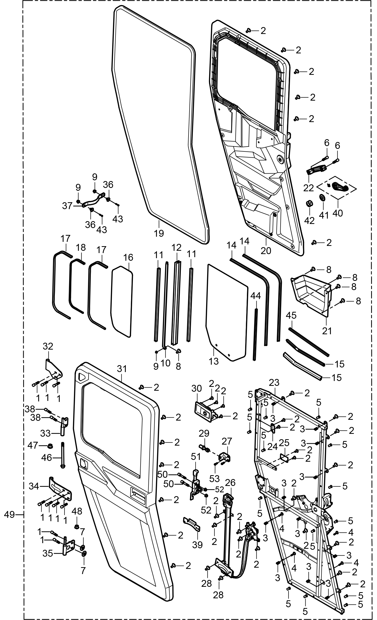 REAR DOOR,PASSENGER SIDE (4 DOOR) F23