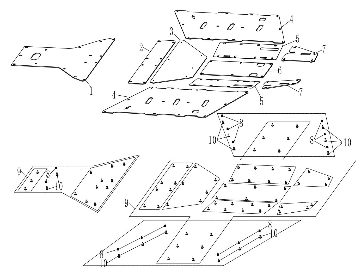 F26. Bottom guard board of body