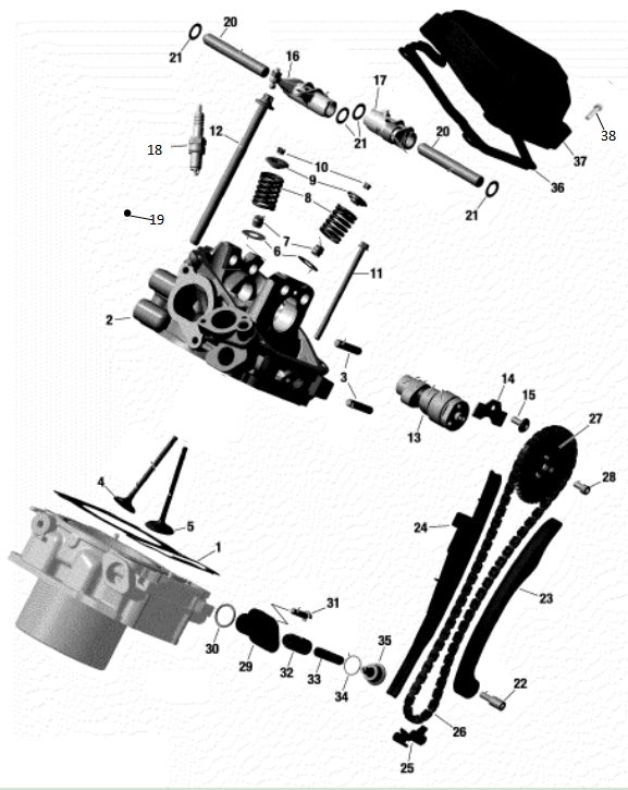 E02. Second cylinder head assy