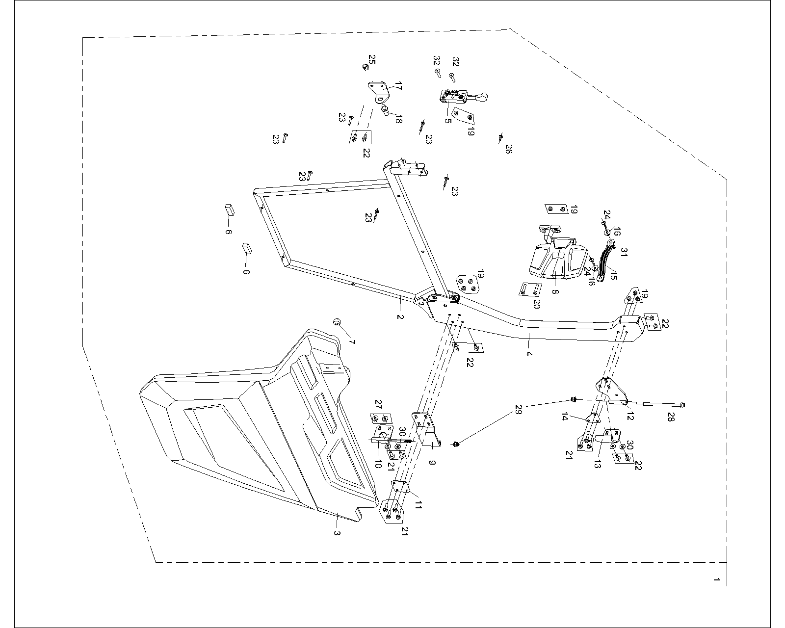DIAGRAM 2025 AODES FRONT DOOR DRIVER SIDE  (TWO DOOR) F24