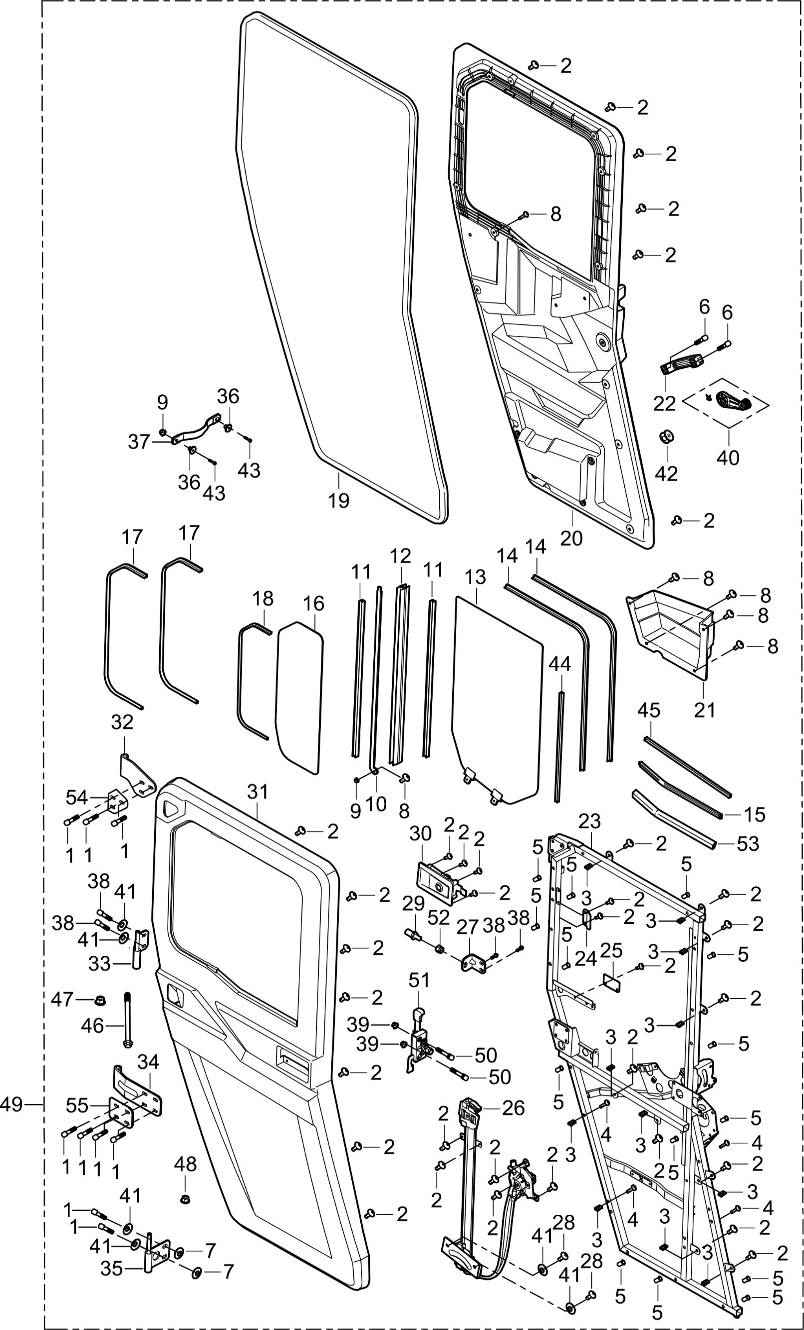 DIAGRAM 2025 AODES REAR DOOR,PASSENGER SIDE (FOUR DOOR) F28