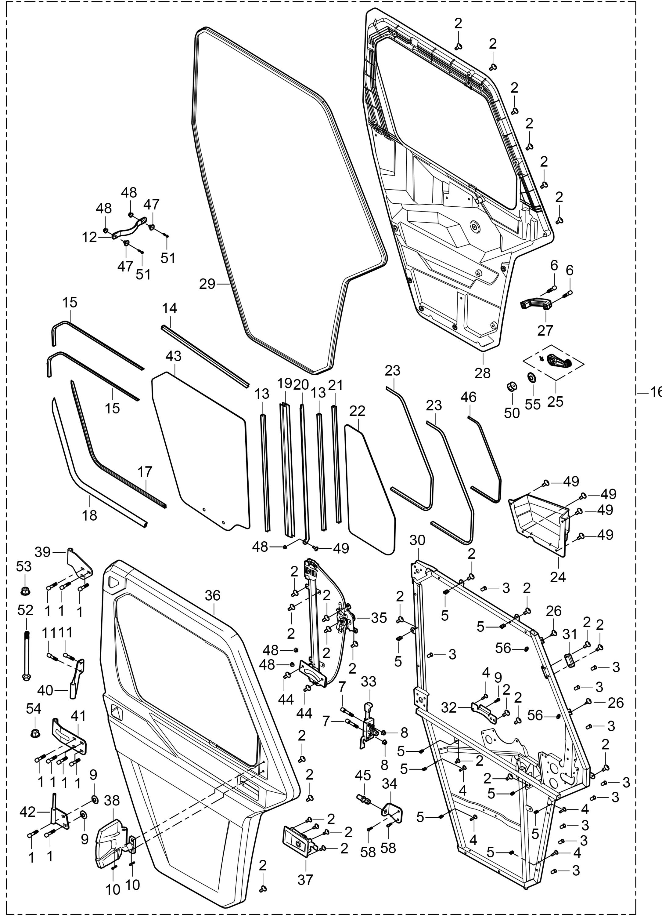 FRONT DOOR, PASSENGER SIDE (4 DOOR) F21