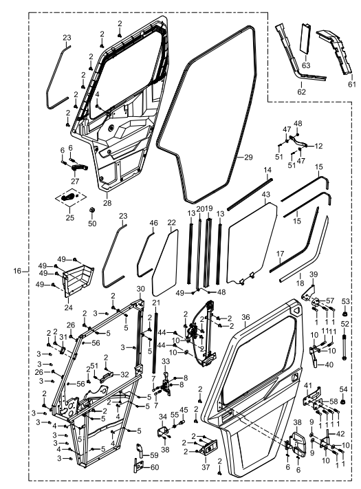 DIAGRAM 2025 AODES FRONT DOOR,DRIVER SIDE (FOUR DOOR) F26