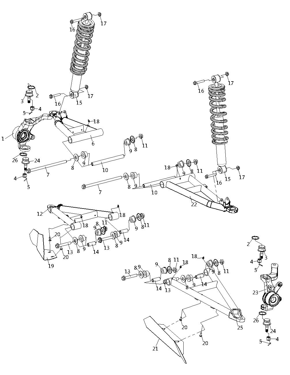 1. Front suspension system