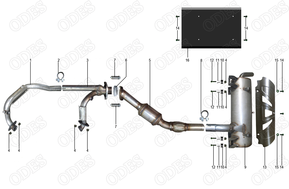 F10. Exhaust system