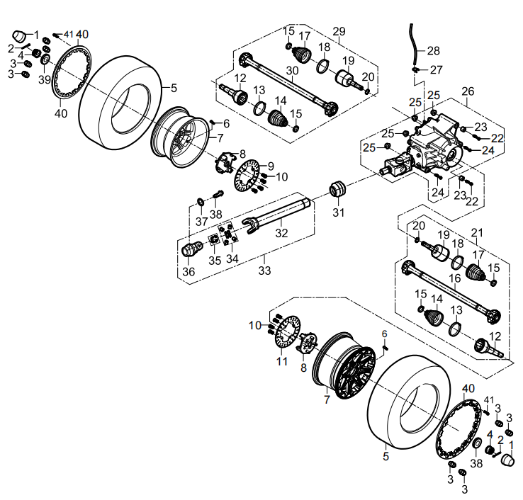 2. Rear drive system assembly