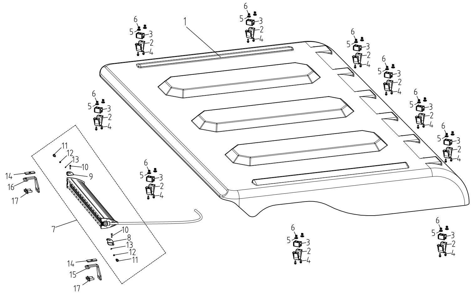 F24-2. Plastic roof + top light