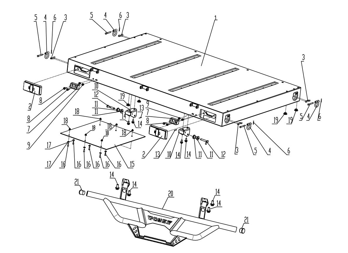 F14. Bottom of cargo bed