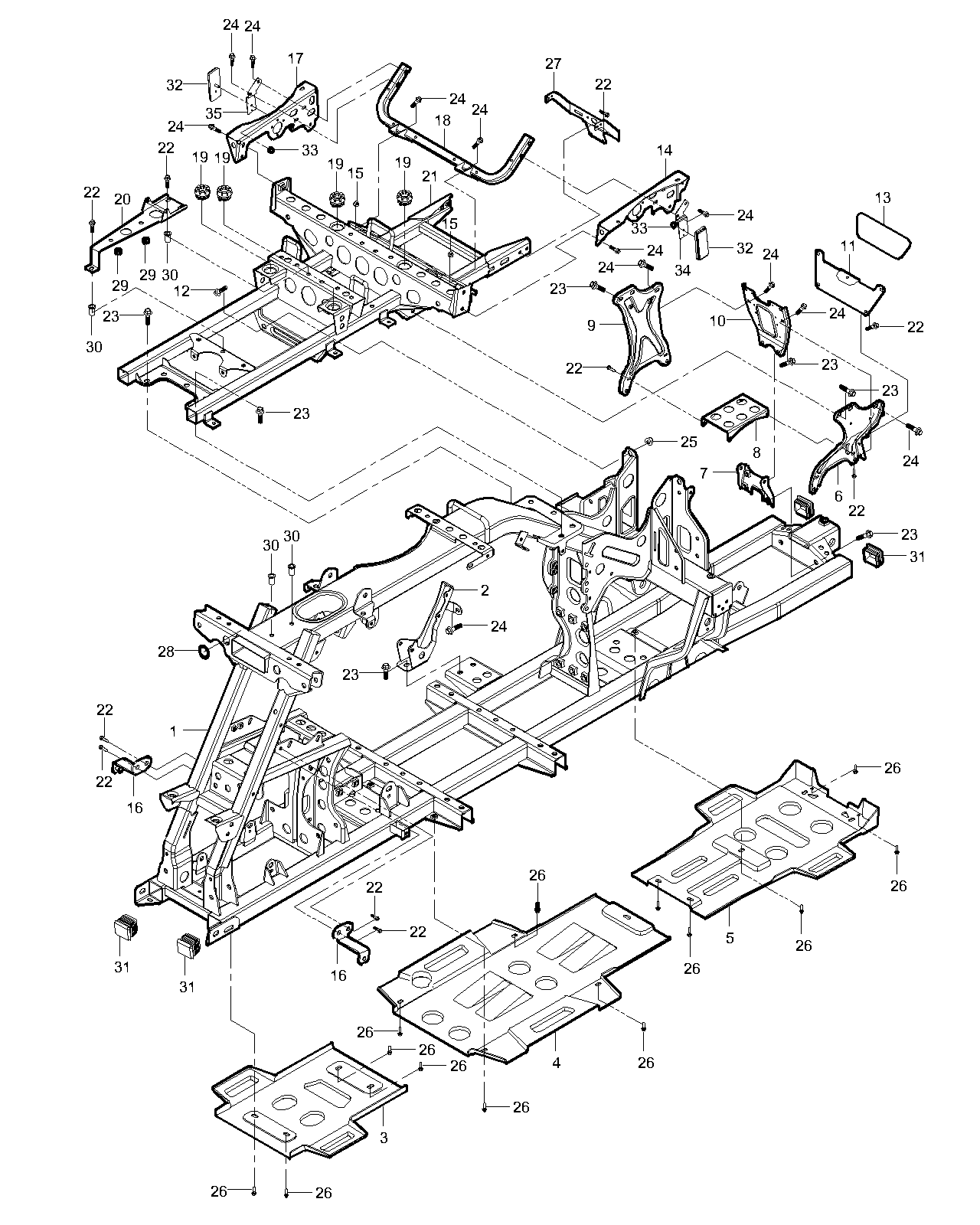 7-2. Frame and accessories (long type) (American Standard)