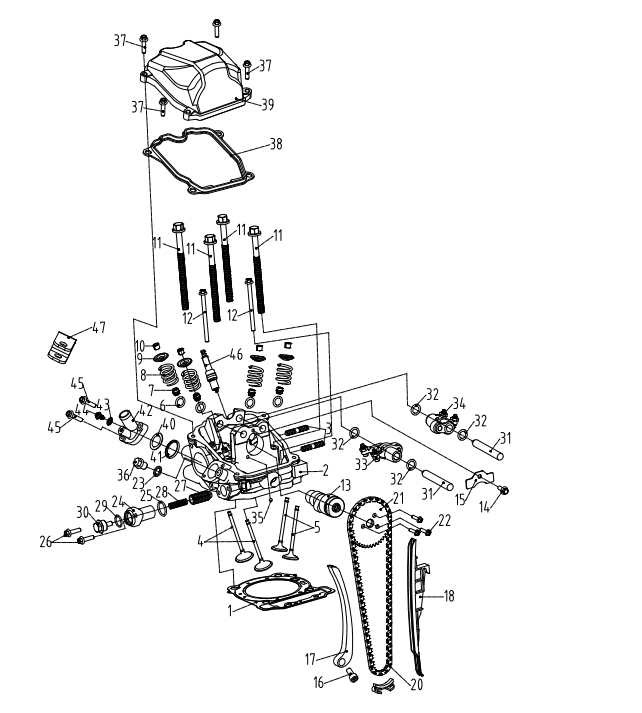 E02. Second cylinder head assy