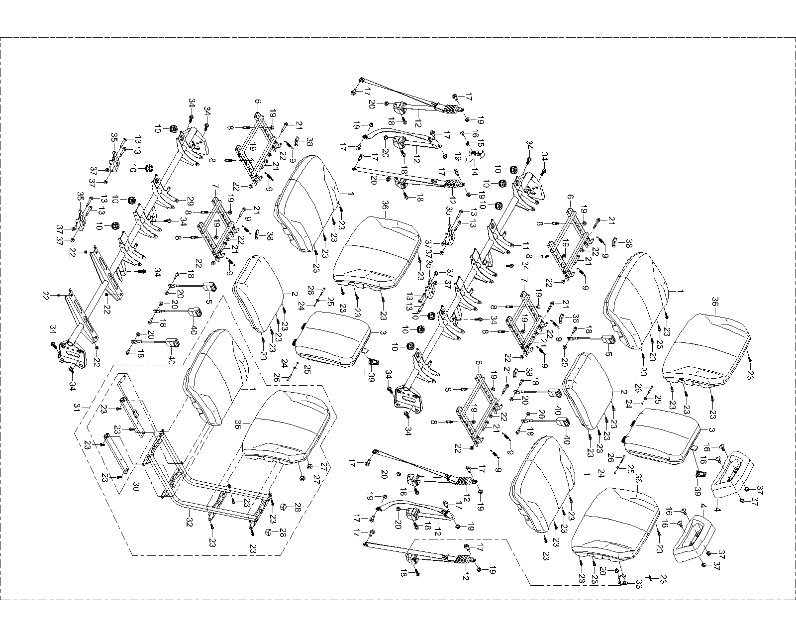 DIAGRAM 2025 AODES SEATS (FOUR DOOR) F14